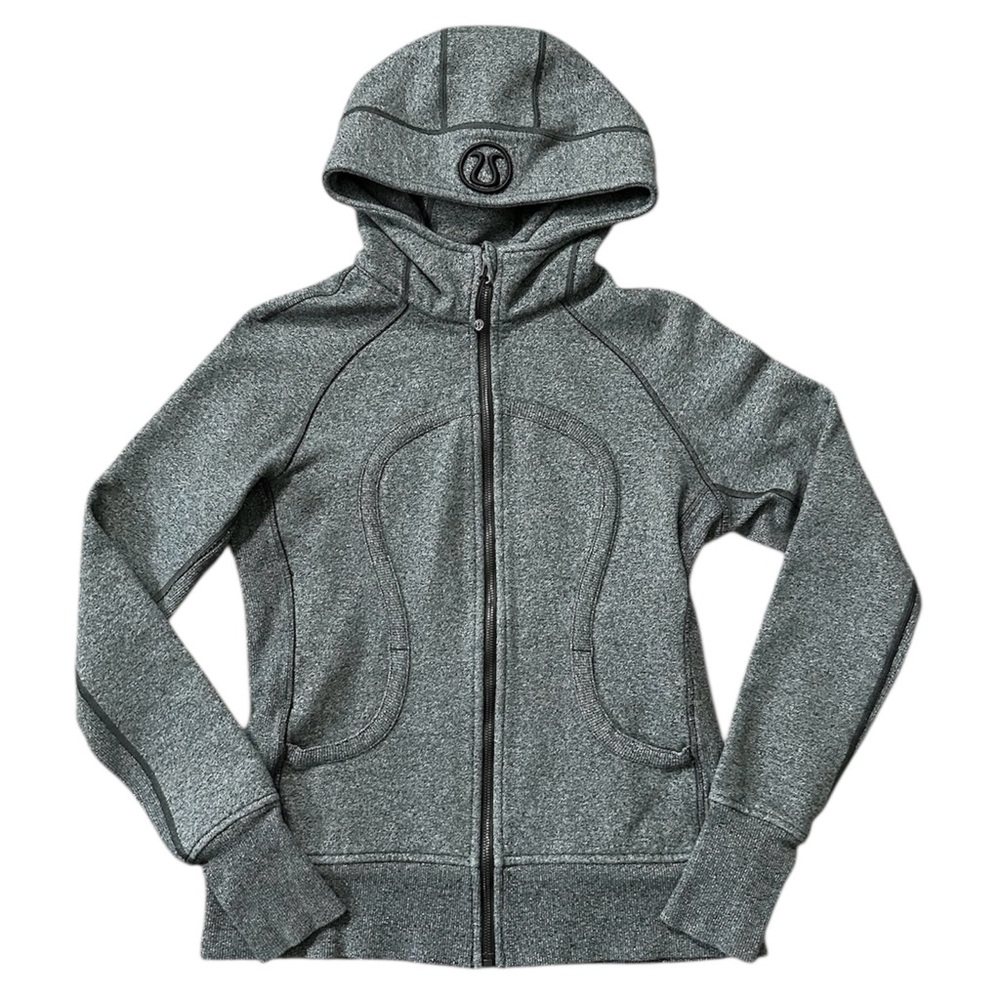 Lululemon Scuba Full Zip Hoodie Sweatshirt Jacket Heathered Gray Size 10 - Picture 10 of 10